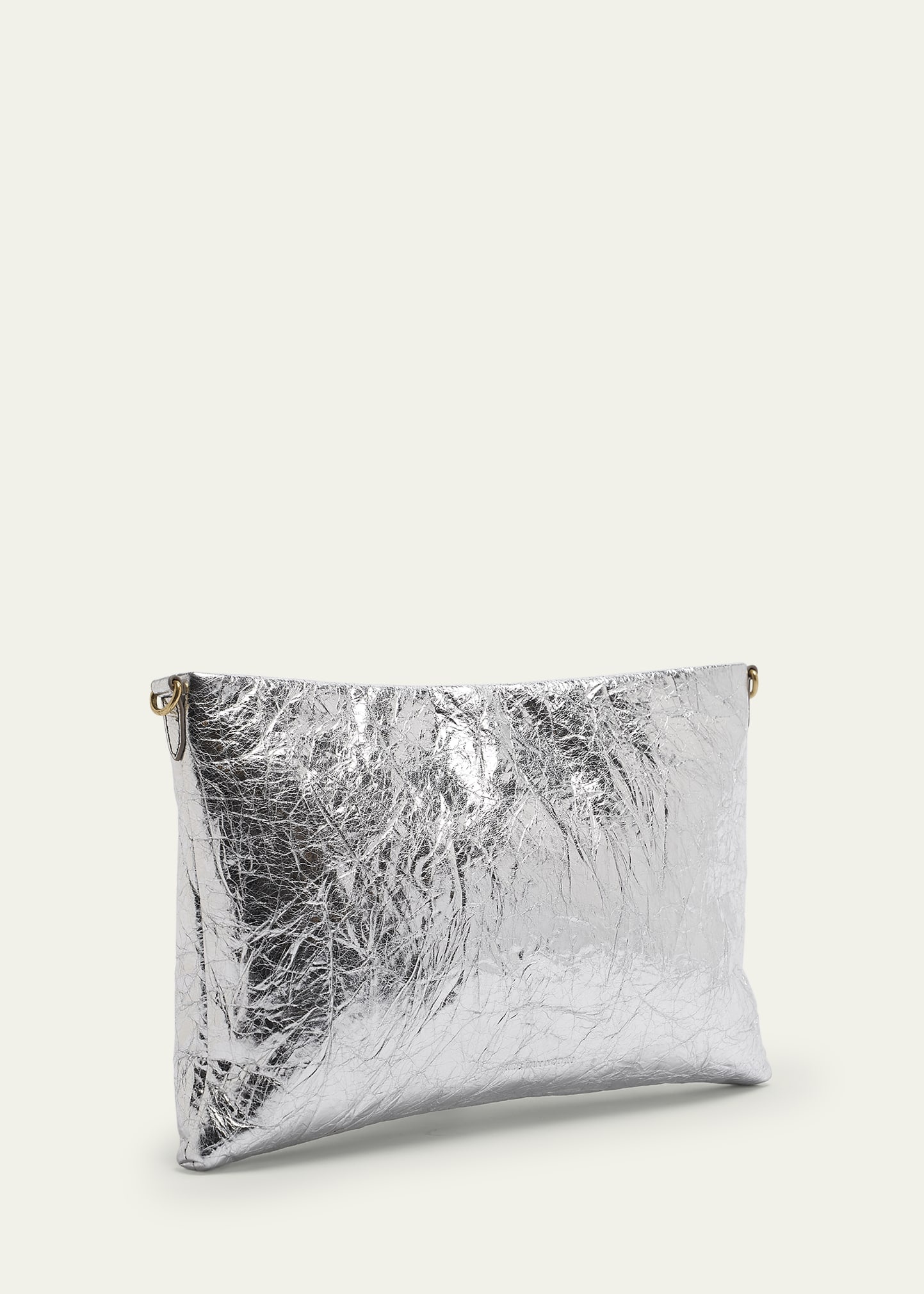 Metallic Leather Pouch Crossbody Bag - 3