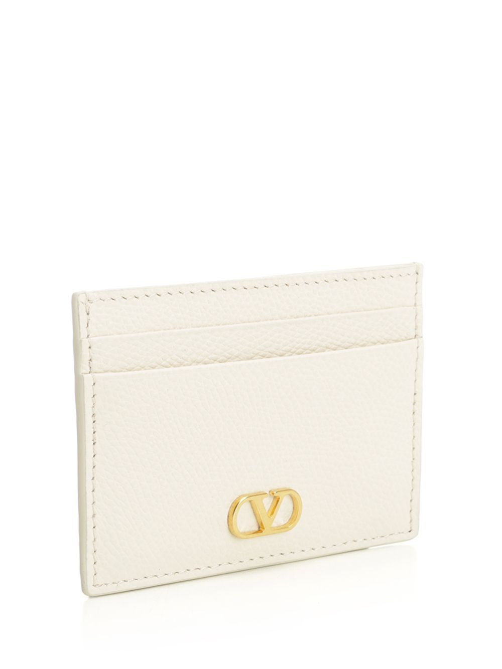 Card Holder | Vlogo Signature. | Vit. Soft Grain/A.Brass Logo Wallets White - 2