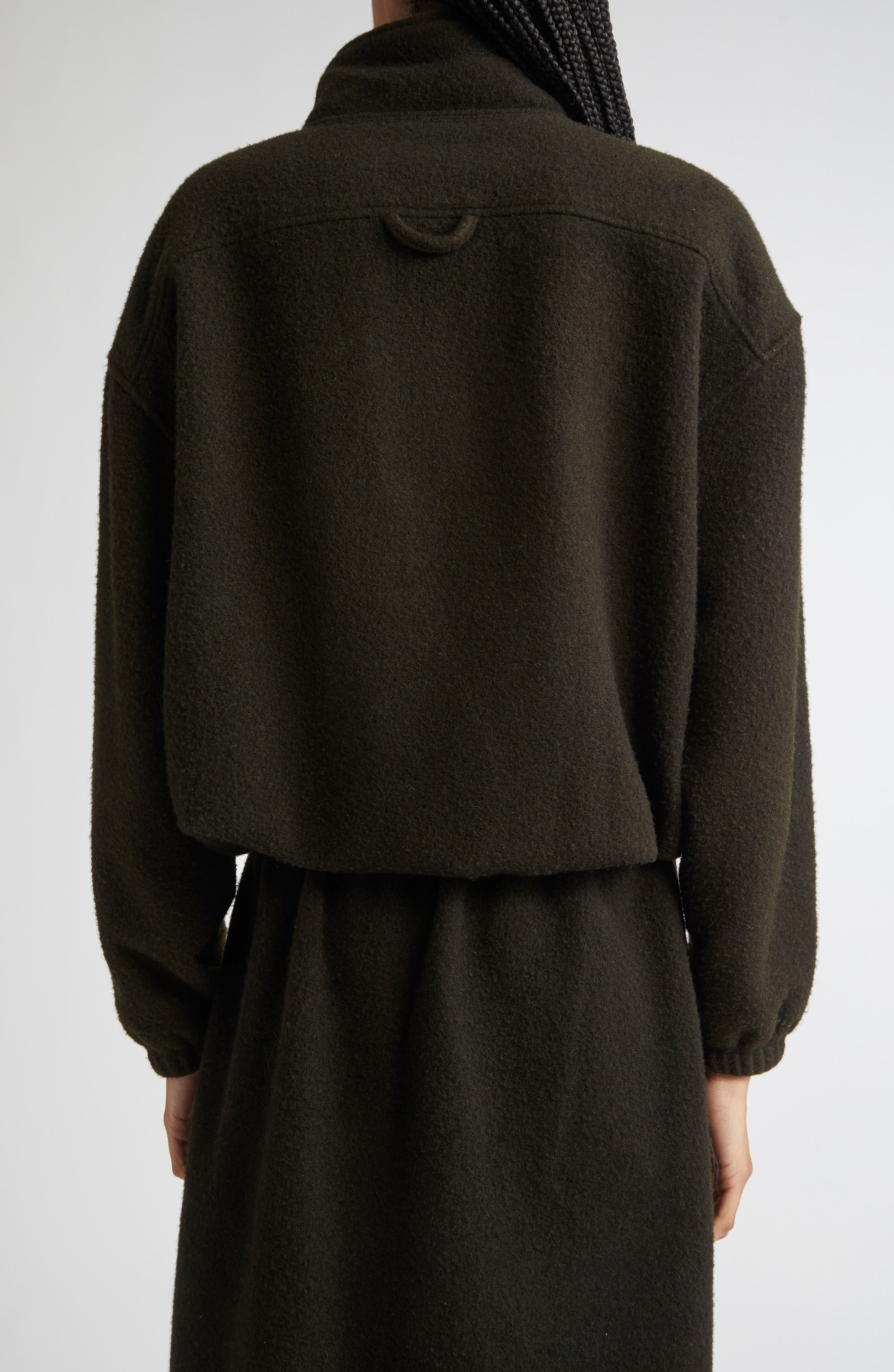 RIER Wool Fleece Half Zip Sweatshirt in Tourbe Fleece at Nordstrom - 3