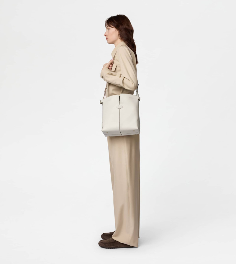 TOD'S DI BAG FOLIO IN LEATHER SMALL - OFF WHITE 10