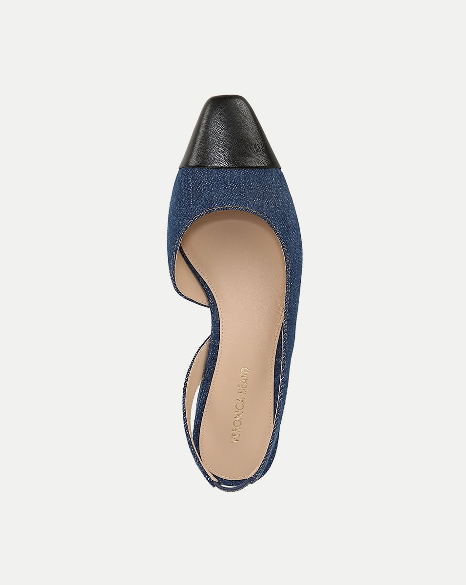 CECILE DENIM CAP-TOE SLINGBACK - 3