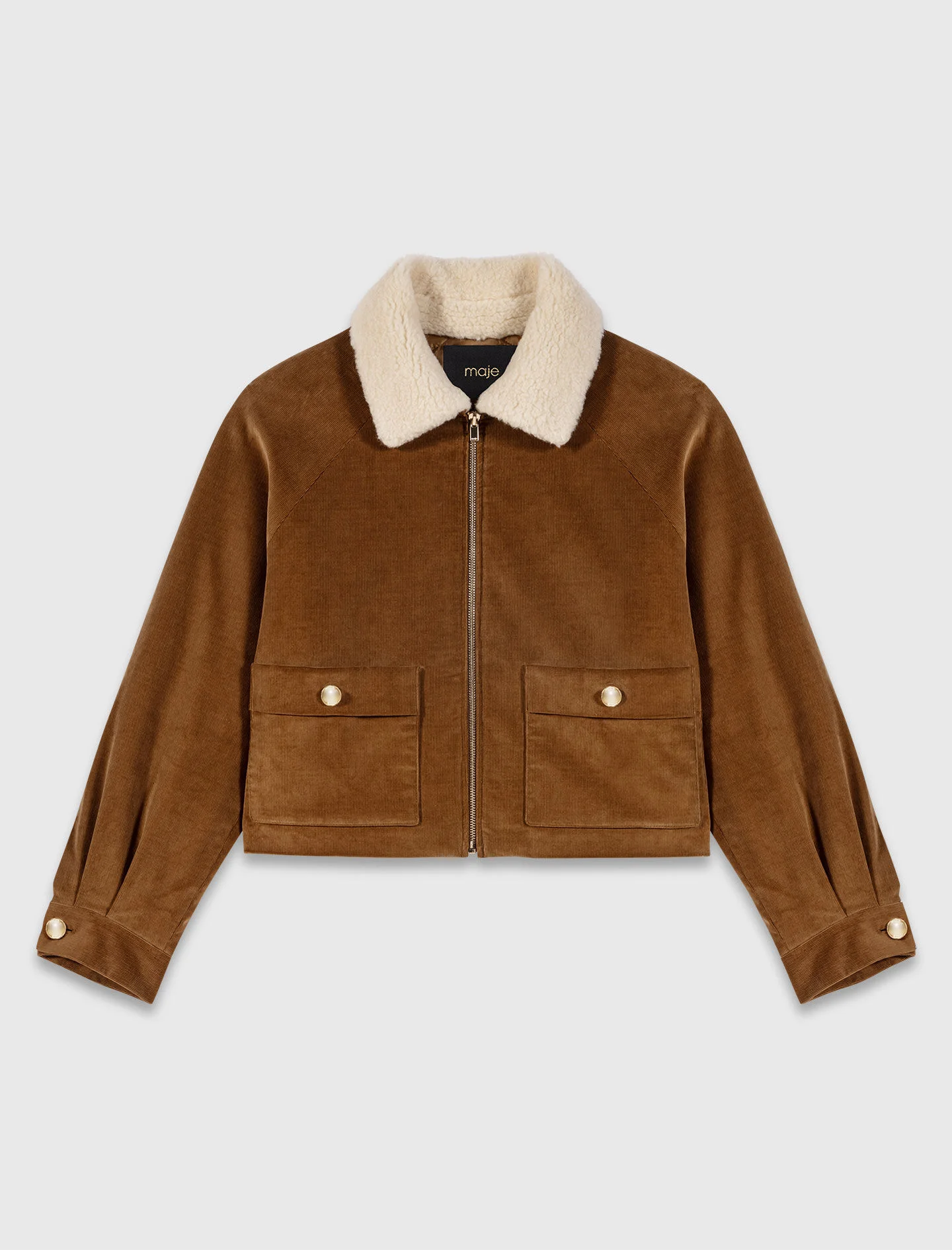 Cropped corduroy jacket - 1