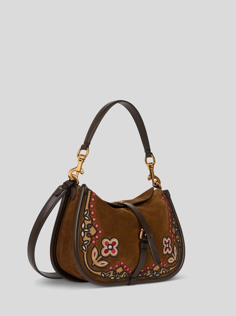 MEDIUM SUEDE PONY BAG WITH EMBROIDERY 5