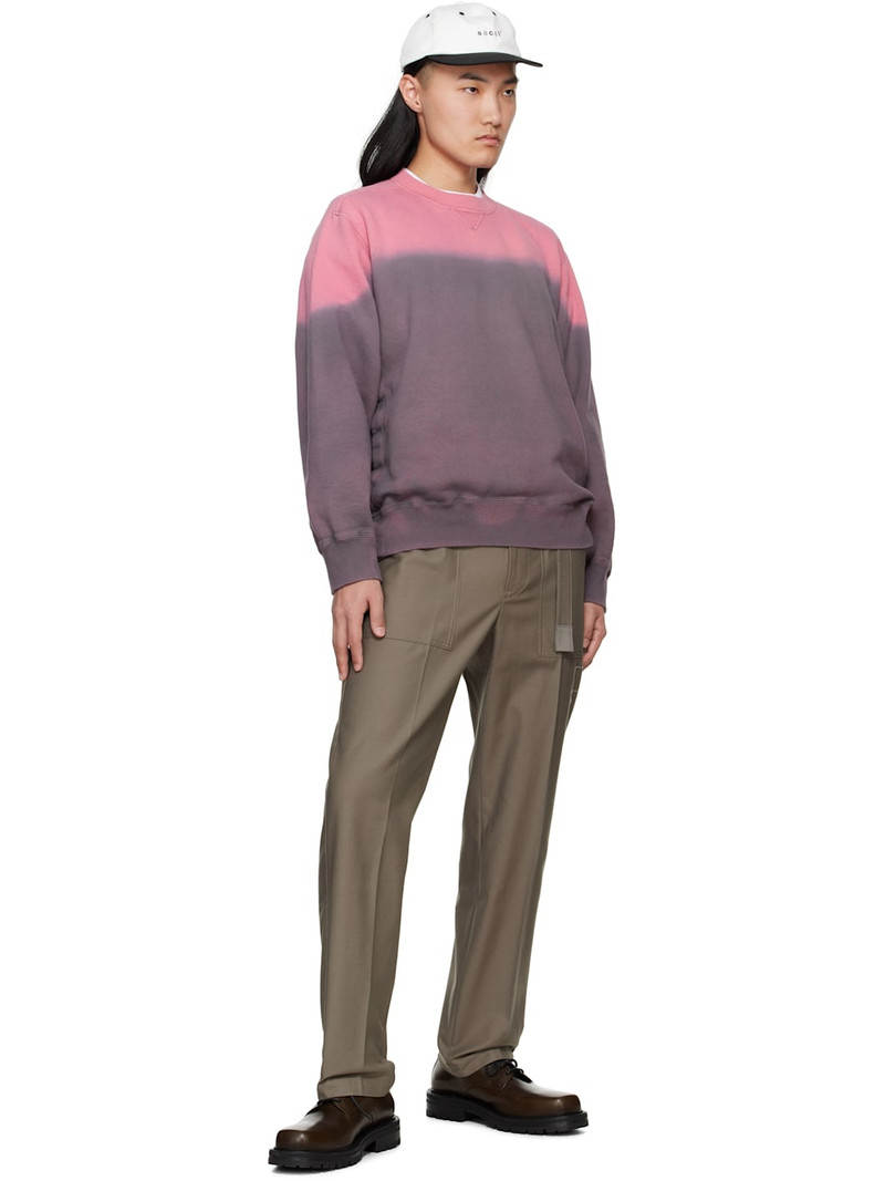 sacai Gray & Pink Garment Dye Sweatshirt outlook