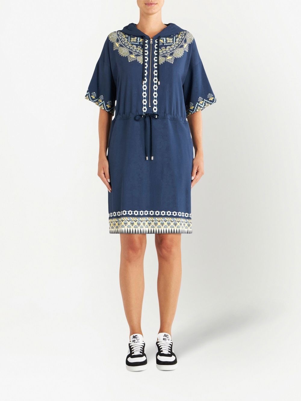 embroidered-design hooded dress - 2