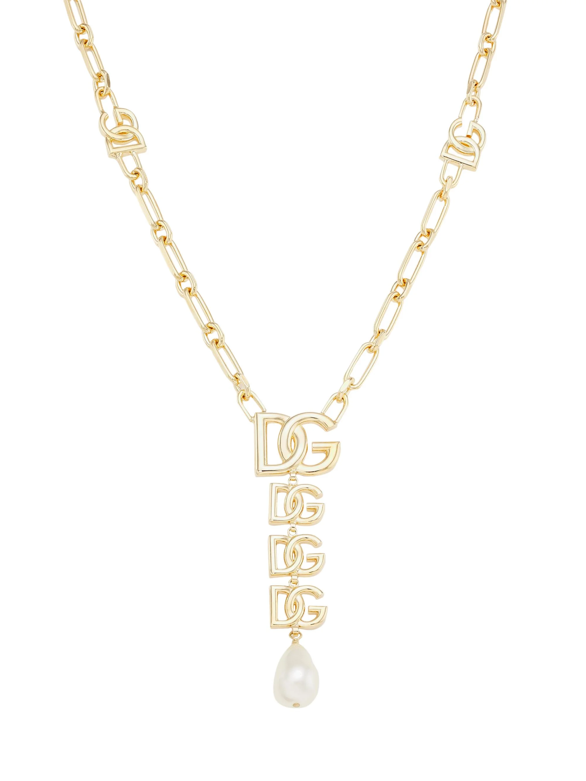 Women's Goldtone & Glass Pearl Monogram Pendant Necklace - Gold - 1