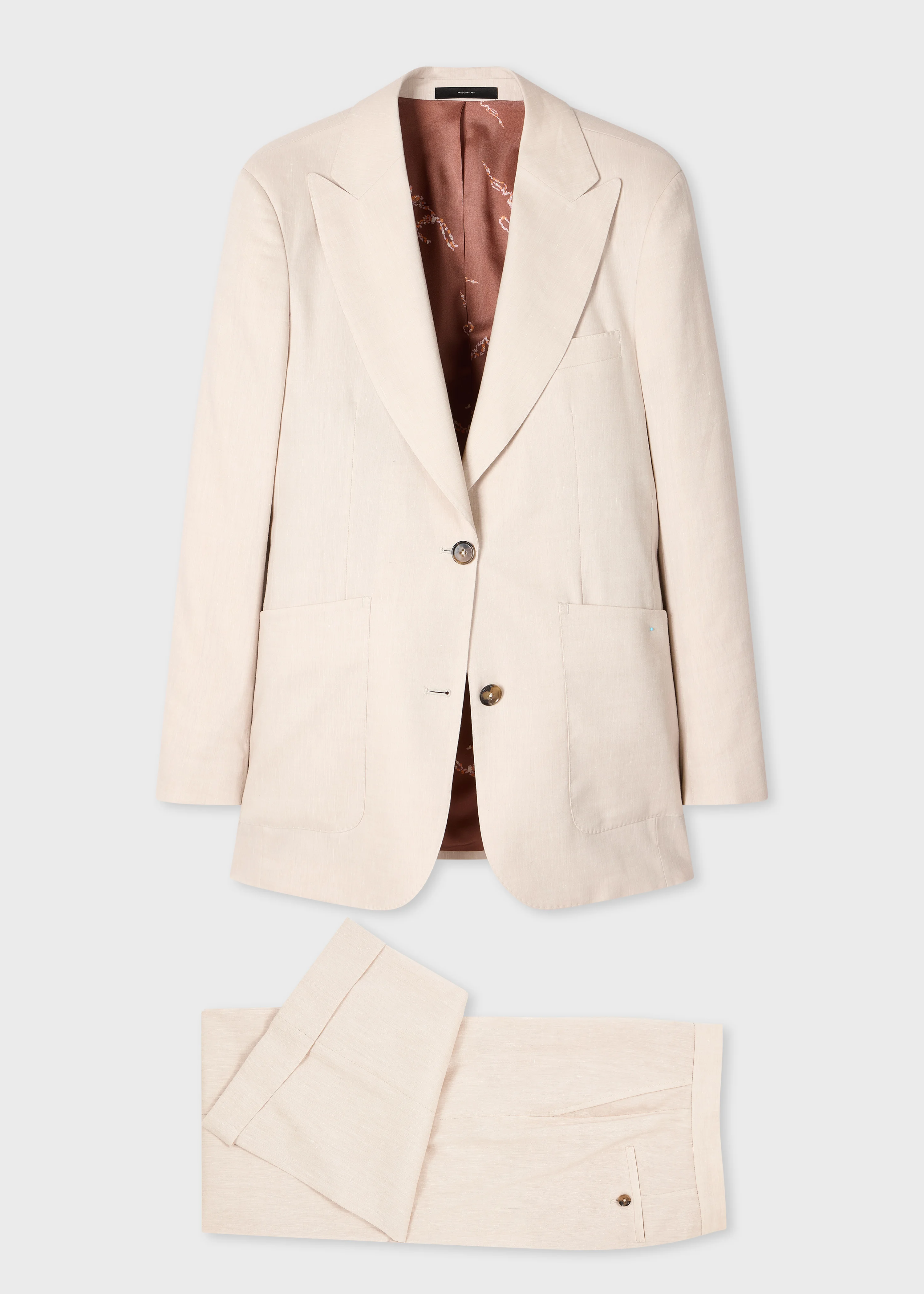 Women's Ivory Linen-Wool Two-Piece Suit - 1