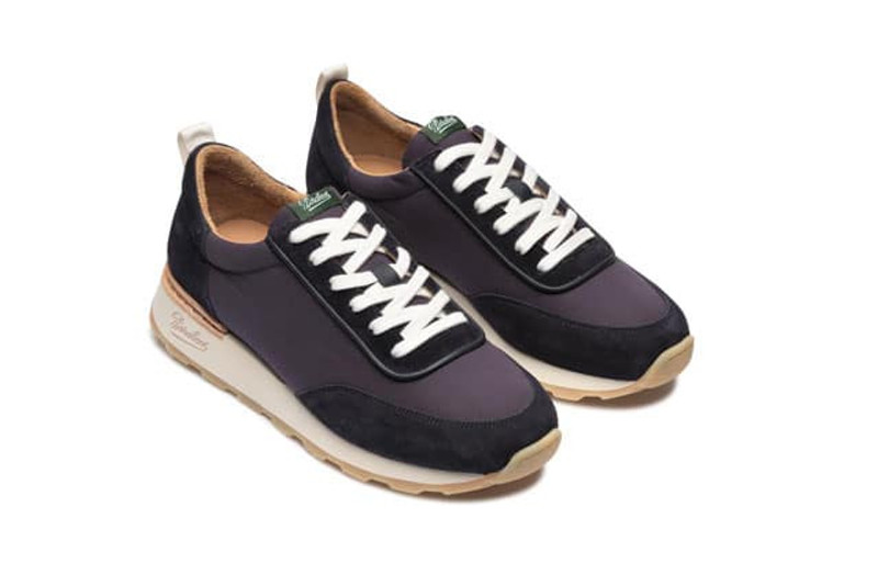Cosmos Navy Velvet/Ventile - Rubber Sole 2