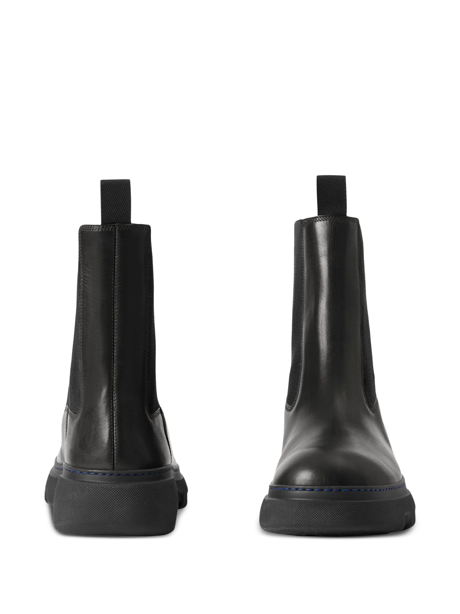 Black Leather Chelsea Boots - 4