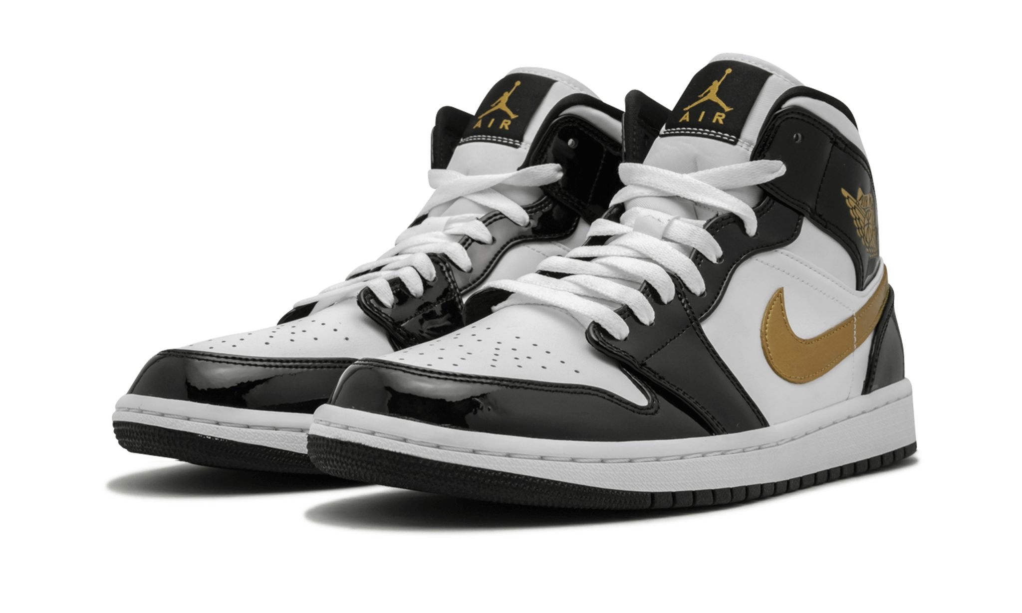 Air Jordan 1 Mid SE "Black Gold Patent Leather" - 2