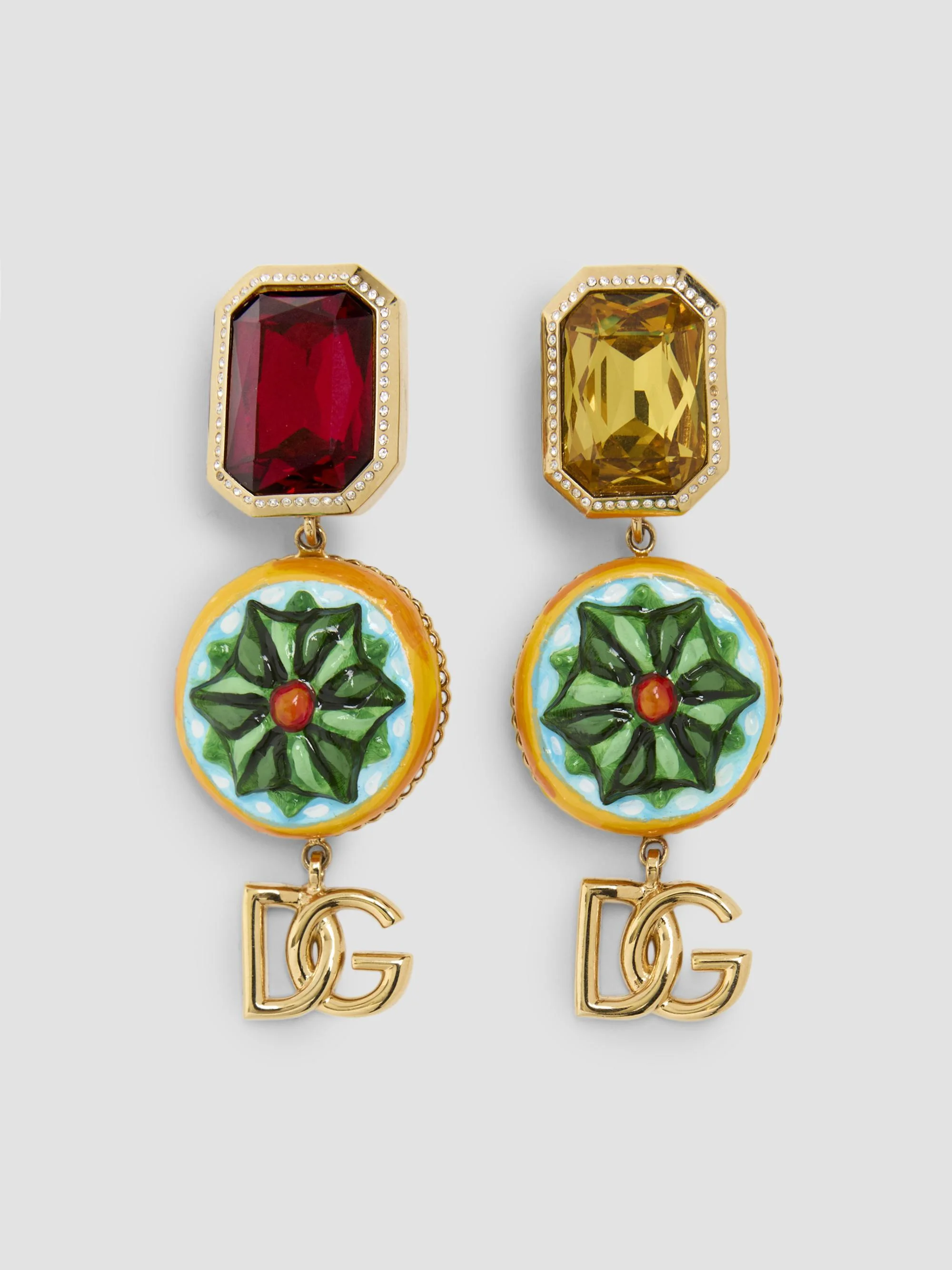 Women's Goldtone, Glass Crystal & Resin Mismatched Clip-On Drop Earrings - Multi Color - 1