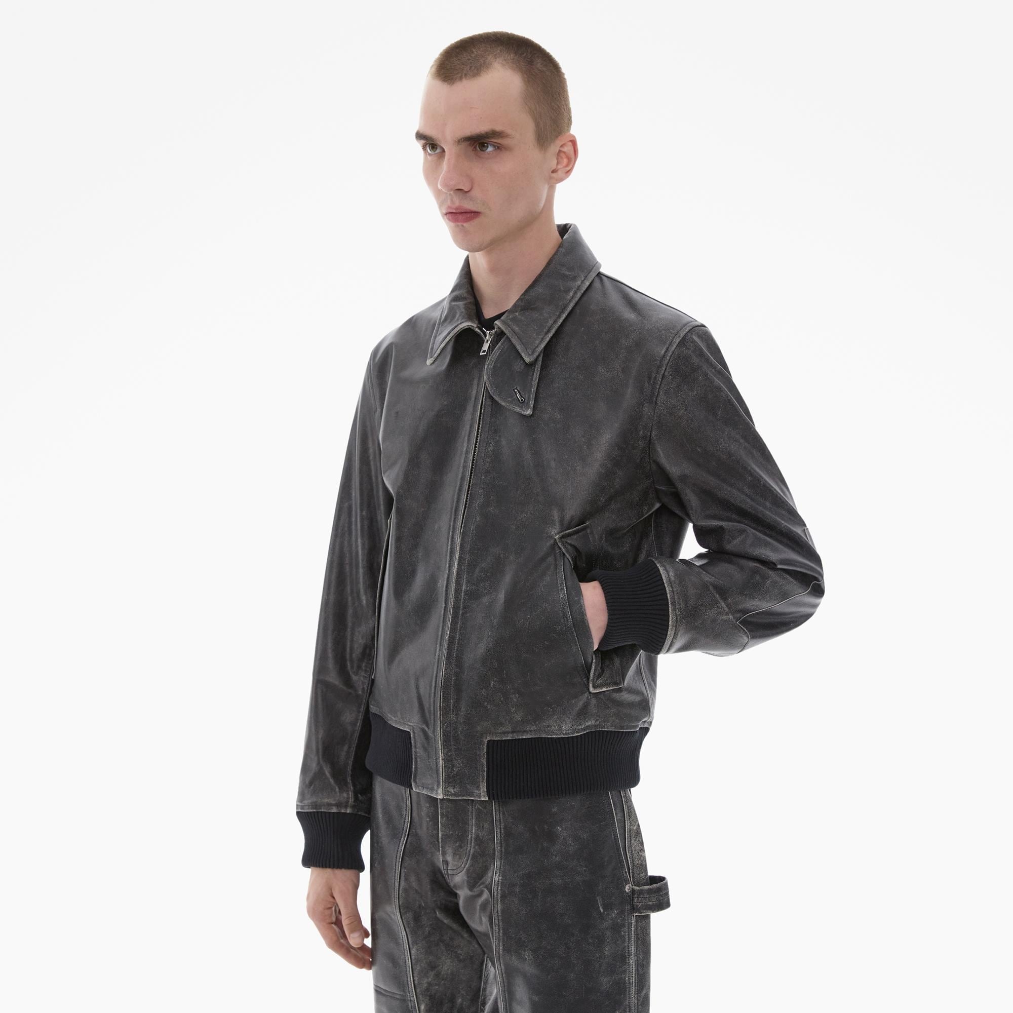 LEATHER BOMBER JACKET - 5