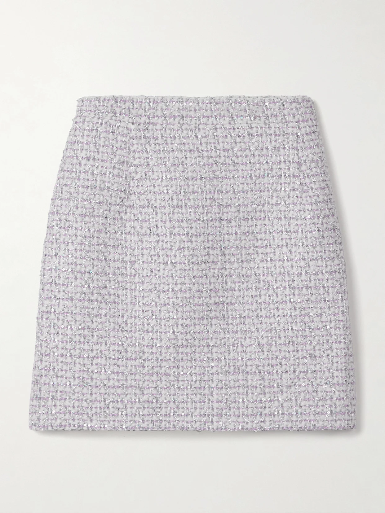 Sequin-embellished Metallic Tweed Mini Skirt - 1