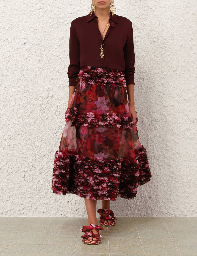Zimmermann LUNA RUFFLE MAXI SKIRT outlook
