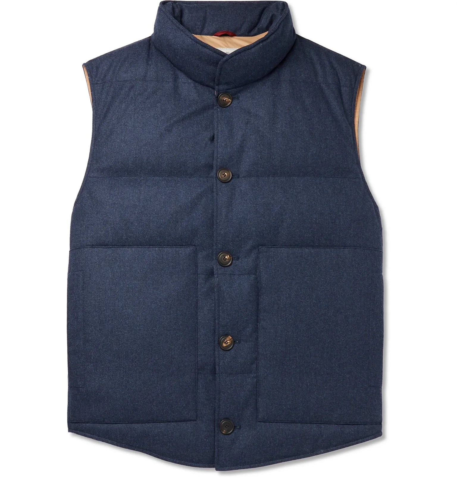 Slim-Fit Quilted Wool, Silk and Cashmere-Blend Flannel Down Gilet - 1