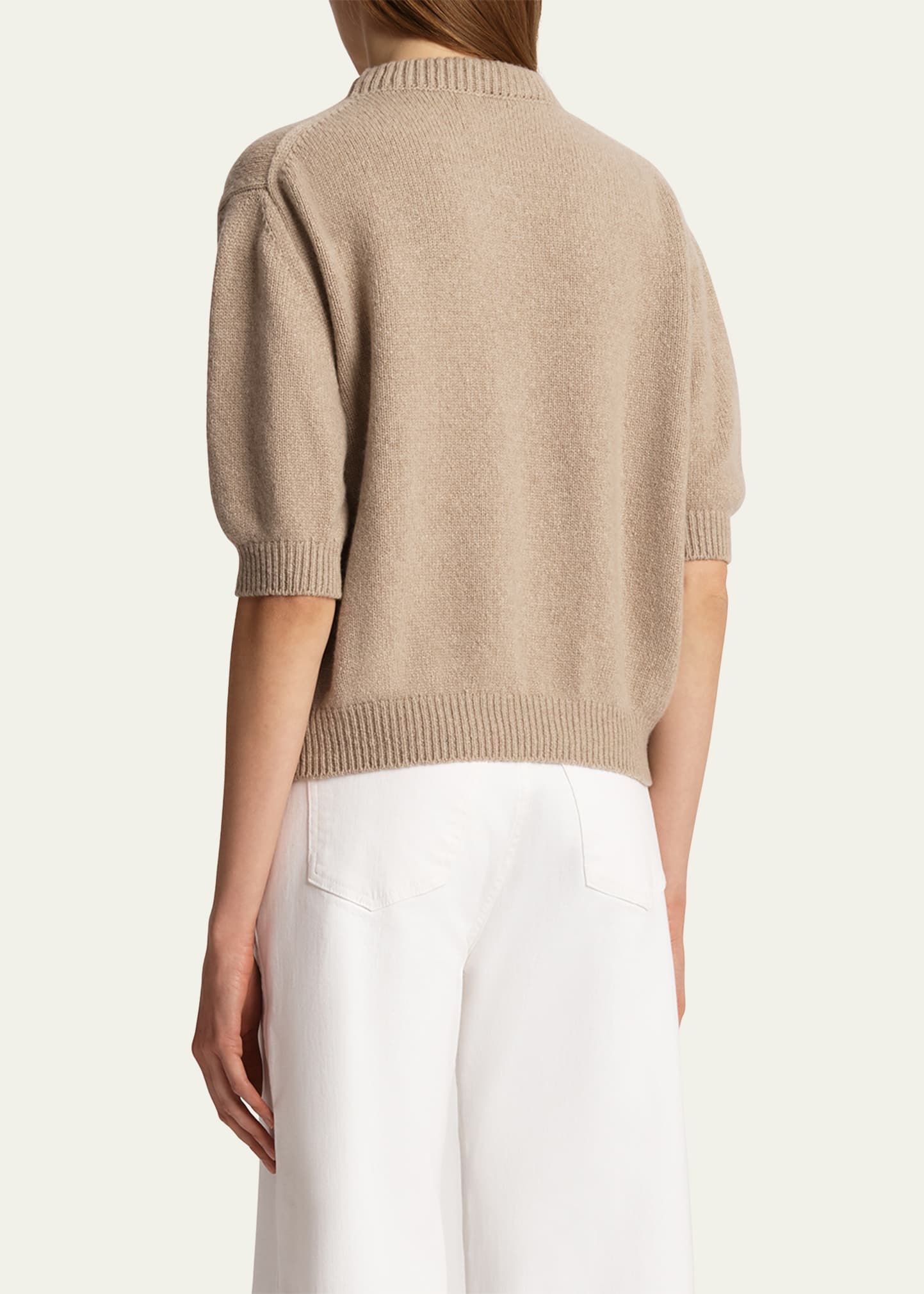 Davin Short-Sleeve Cashmere Sweater - 3