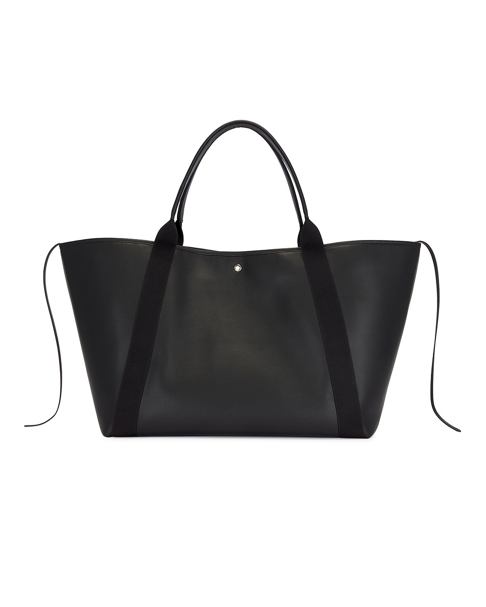 【BALENCIAGA】NAVY REVAMP TOTE BAG Balenciaga Navy Revamp Small Tote Bag in Natural & Black | FWRD