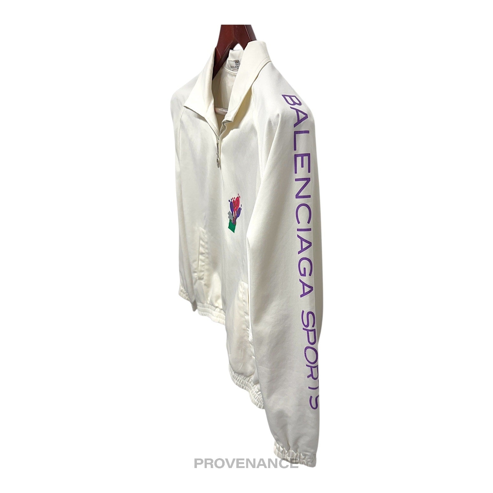 Balenciaga Sports Golf Logo Top Zip Jacket - White M - 2