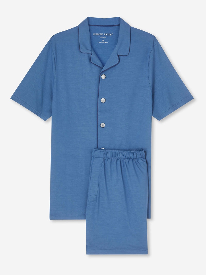 Men's Short Pyjamas Basel Micro Modal Stretch Storm Blue - 1