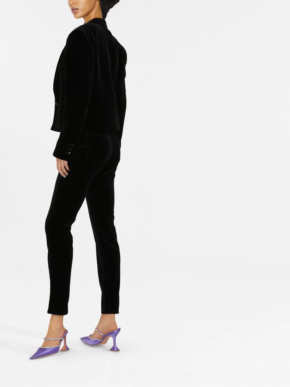 single-breasted cropped blazer - 3