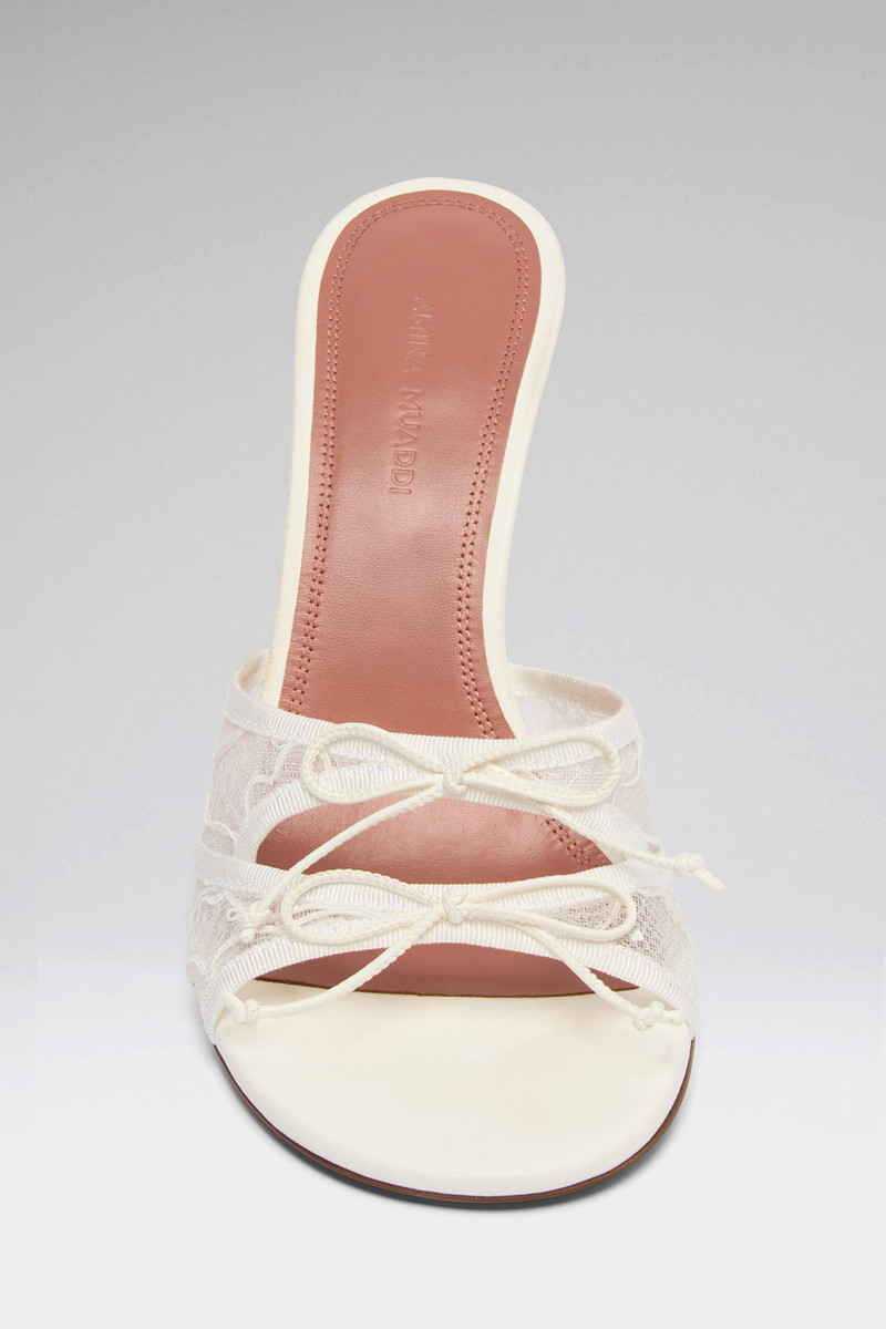 Amina Muaddi ELEONORA LACE SLIPPER 95 IVORY LACE outlook