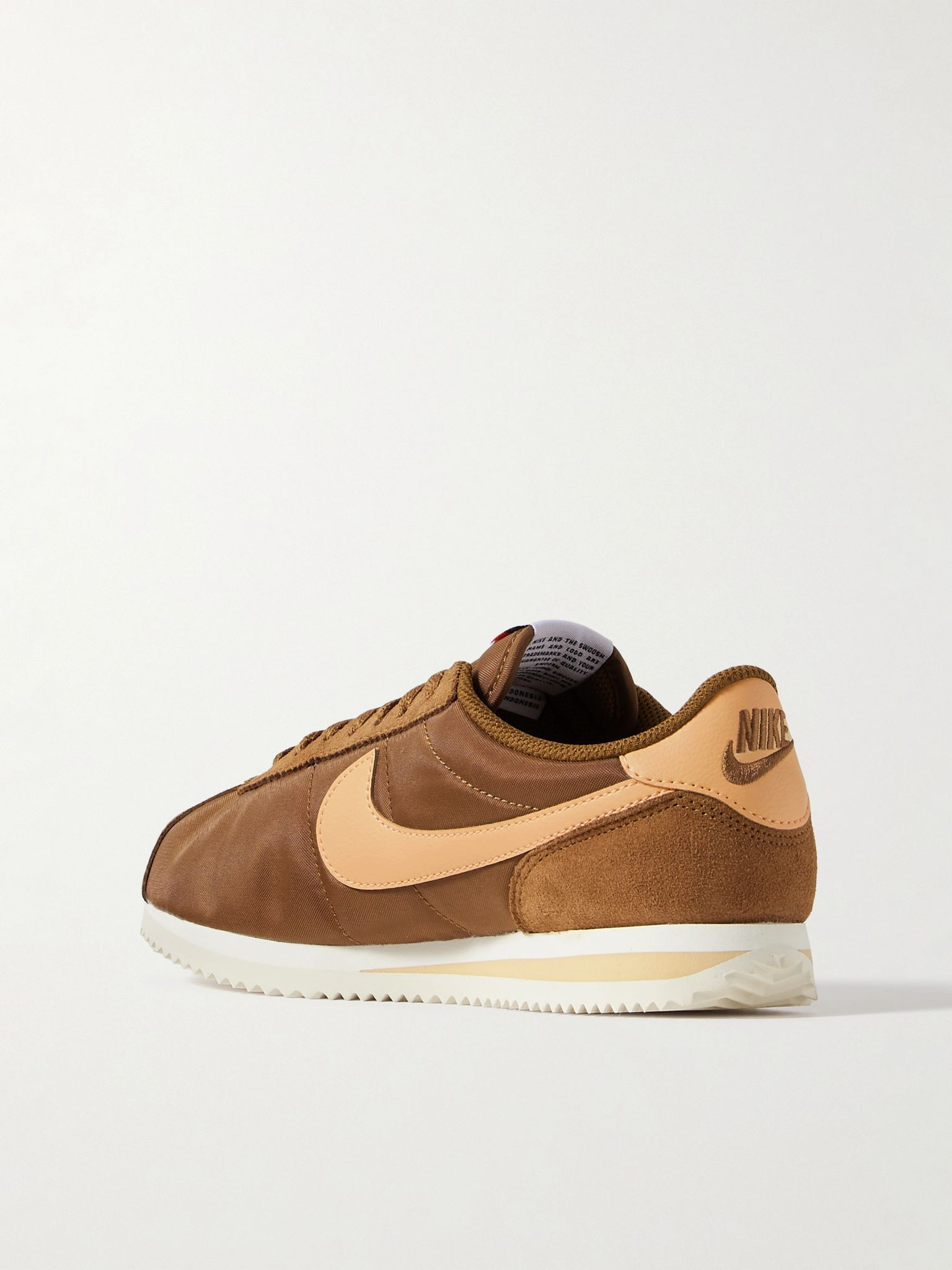 Cortez suede and leather-trimmed shell sneakers Chocolate - 3