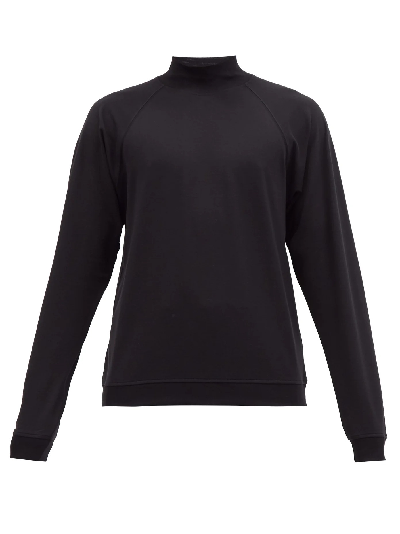 High-neck cotton-jersey long-sleeved T-shirt - 1