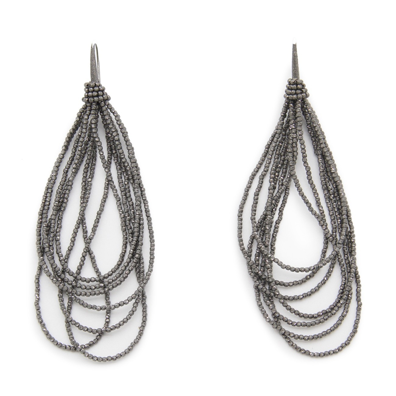 silver tone metal earrings - 1