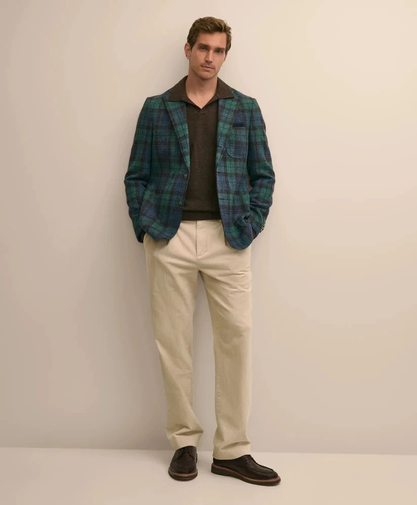 Cotton Wide-Wale Pleated Corduroy Pants - 1