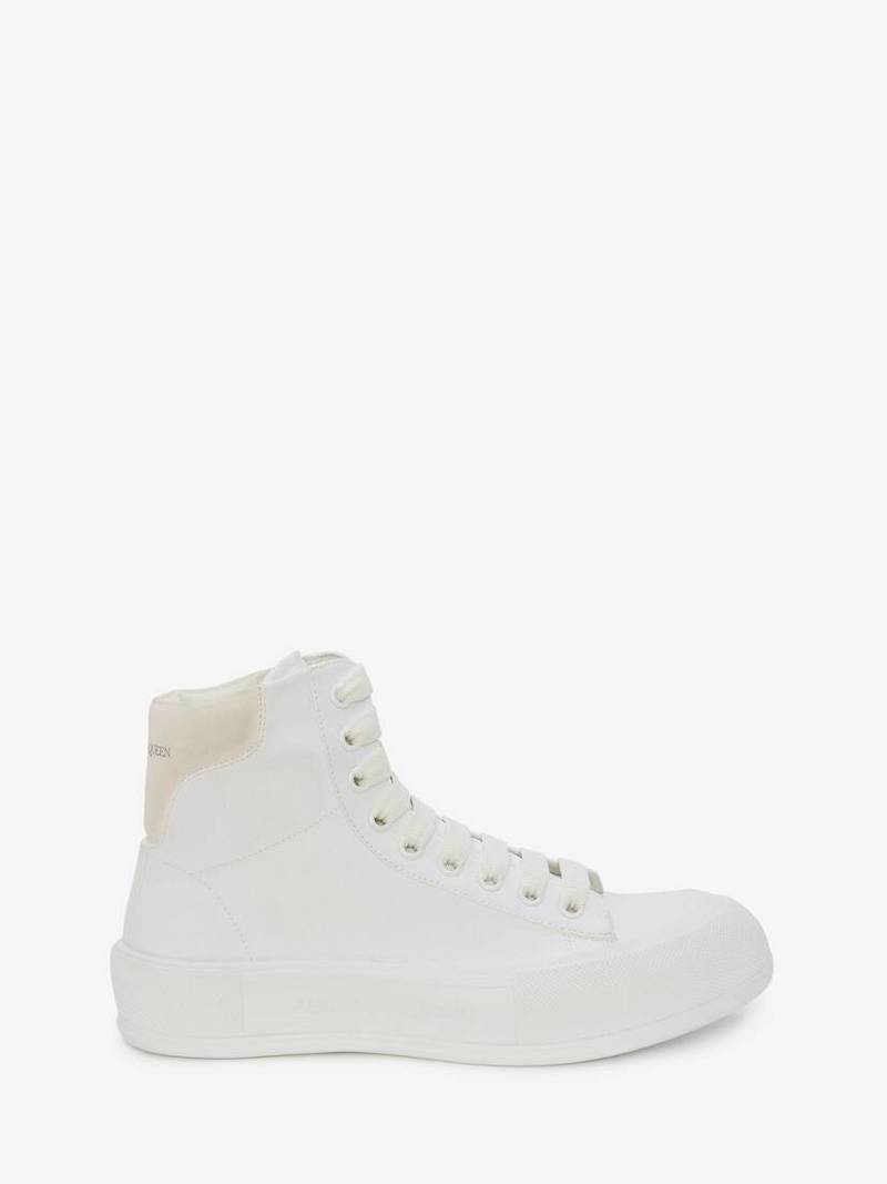 Deck Plimsoll High Top in White - 1