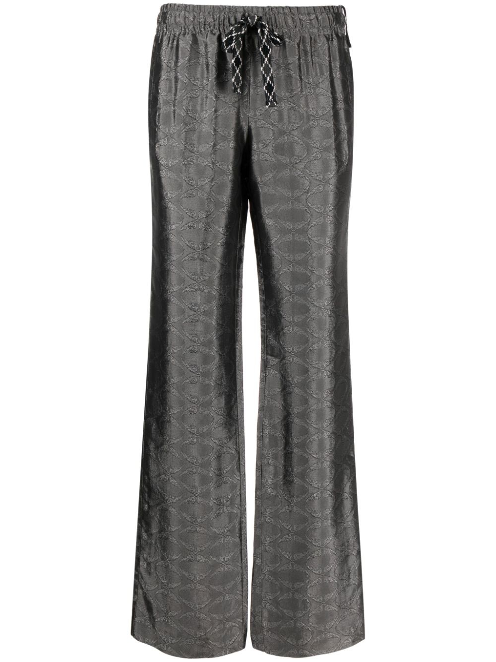 Pomy patterned-jacquard flared trousers - 1