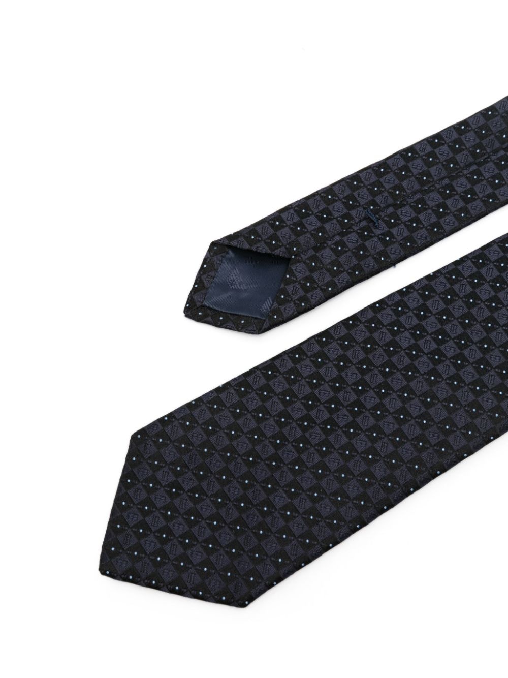 geometric-pattern silk tie - 2