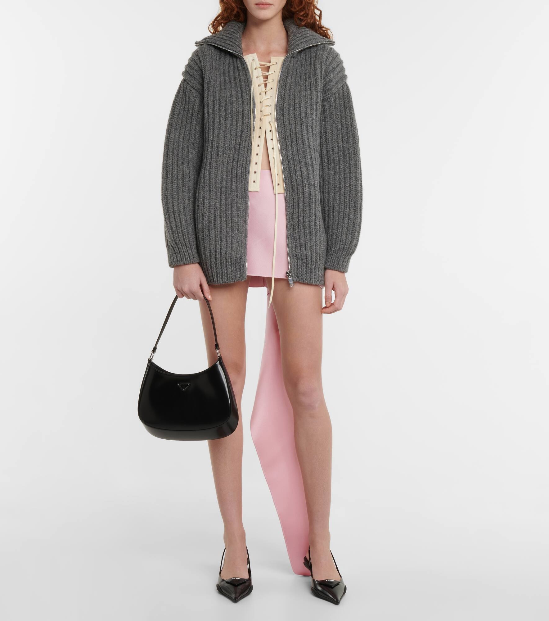 Ribbed-knit zipped cardigan - 2