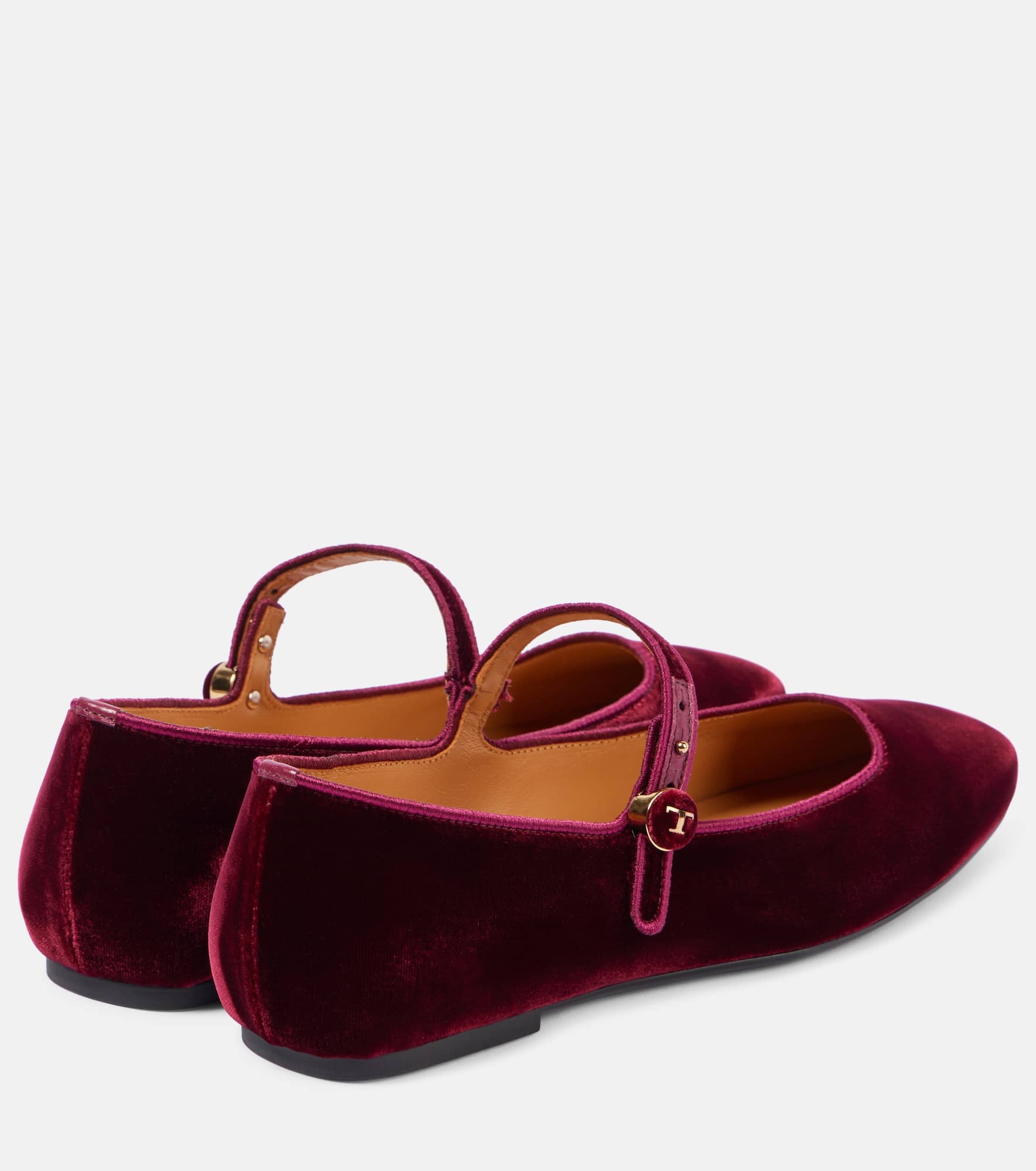 Velvet Mary Jane flats - 2