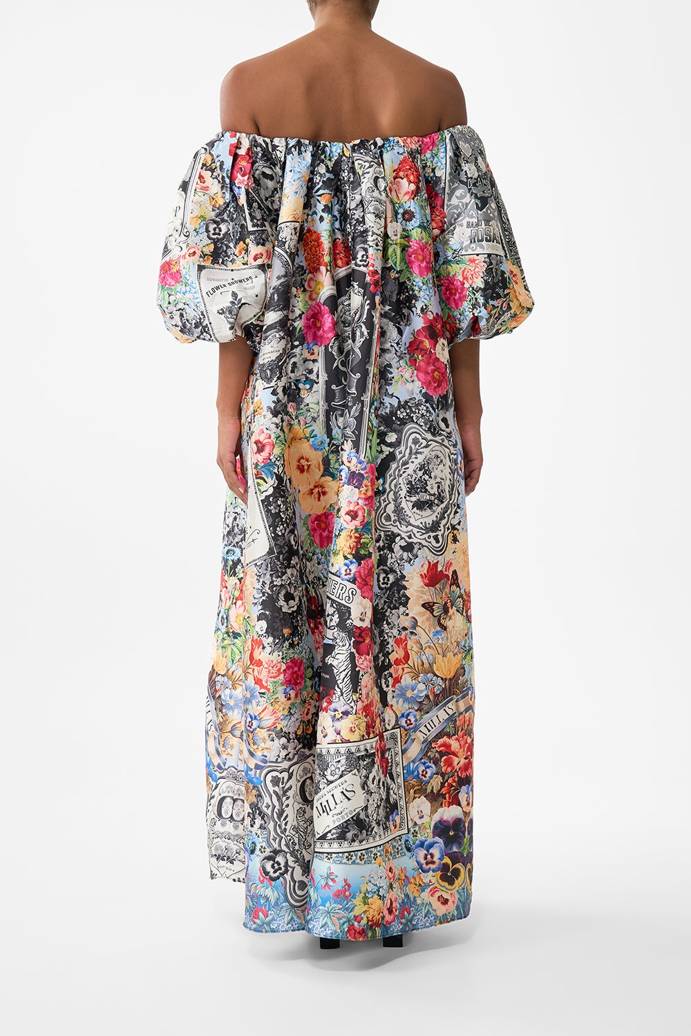 OFF SHOULDER LONG PUFF DRESS - 3