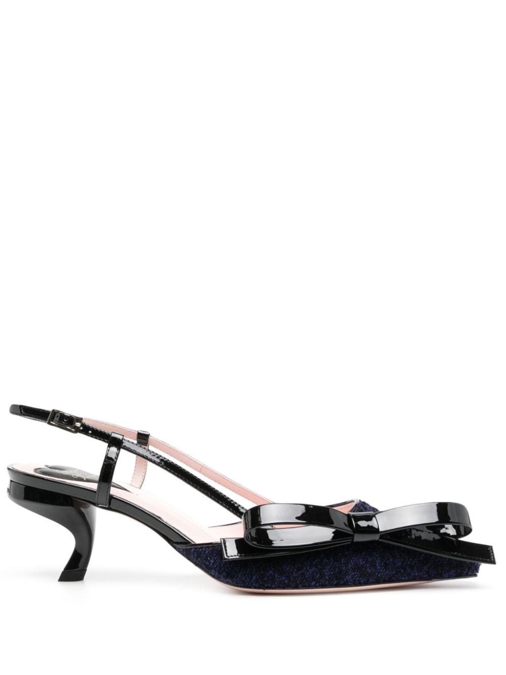Virgule 55mm bow-detail slingback pumps - 1