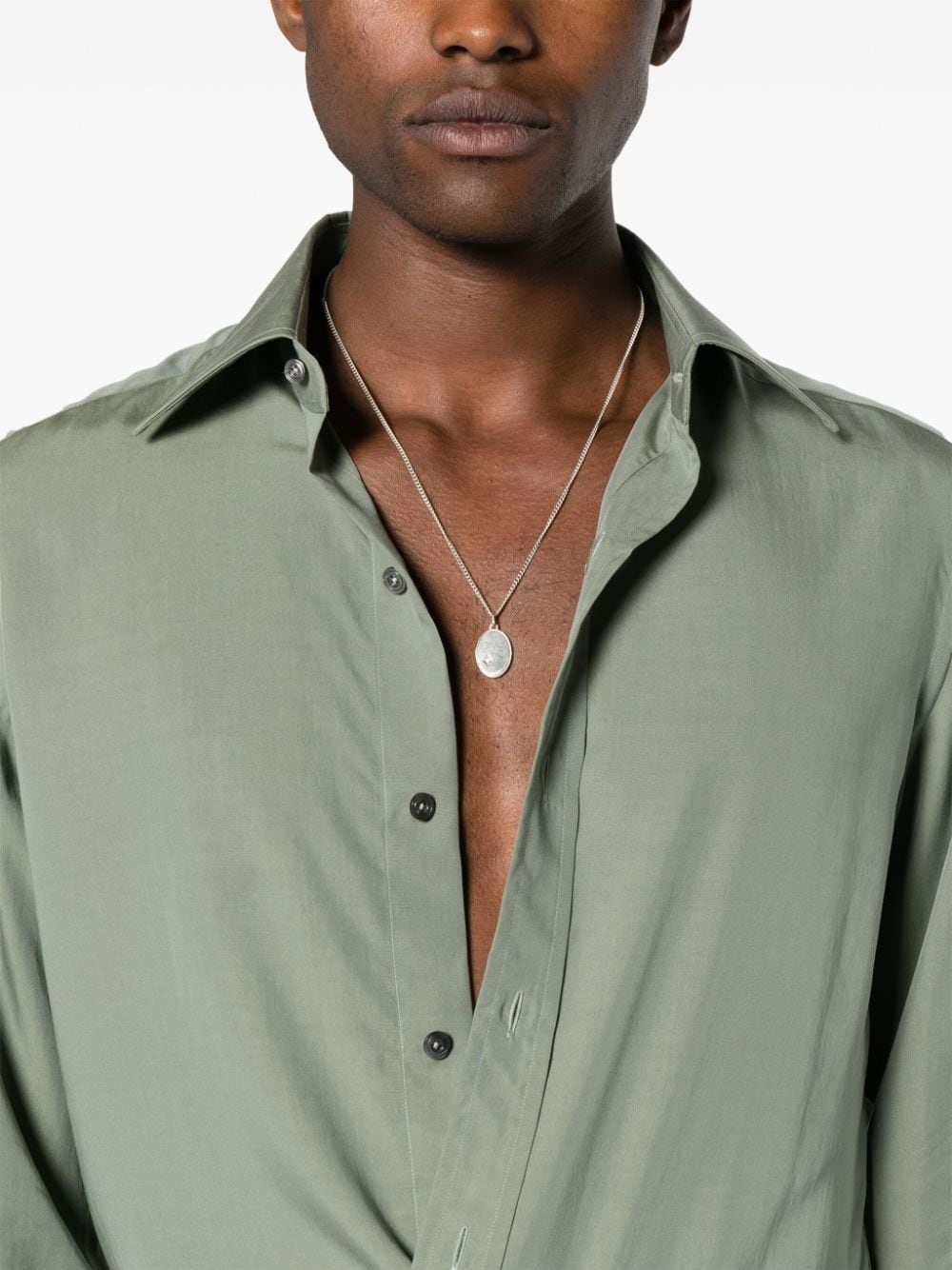 long-sleeve lyocell blend shirt - 5