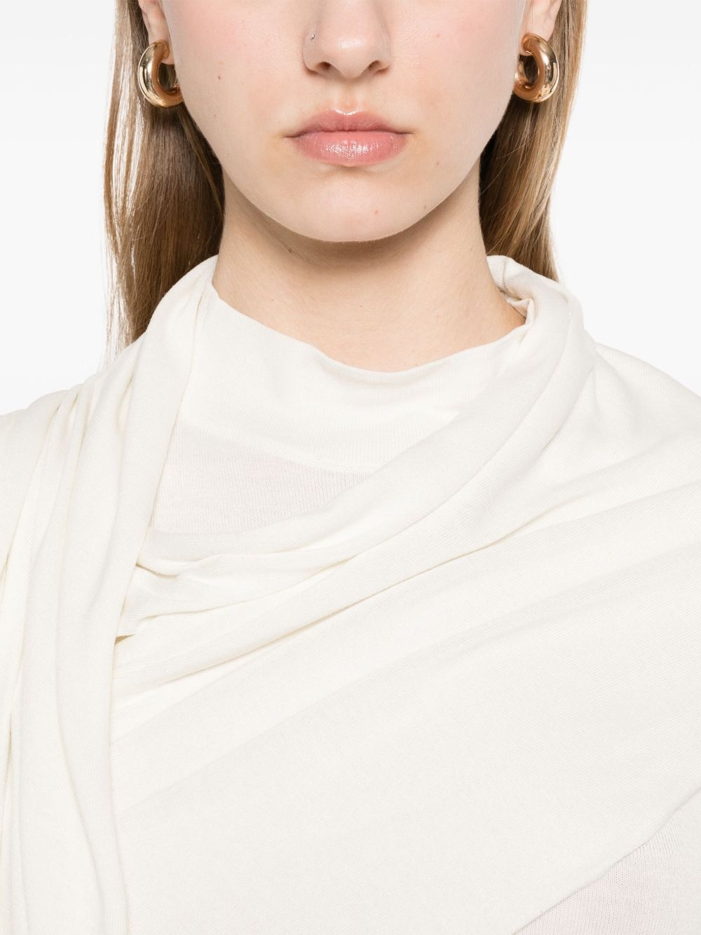 scarf-detail longsleeved maxi dress - 5