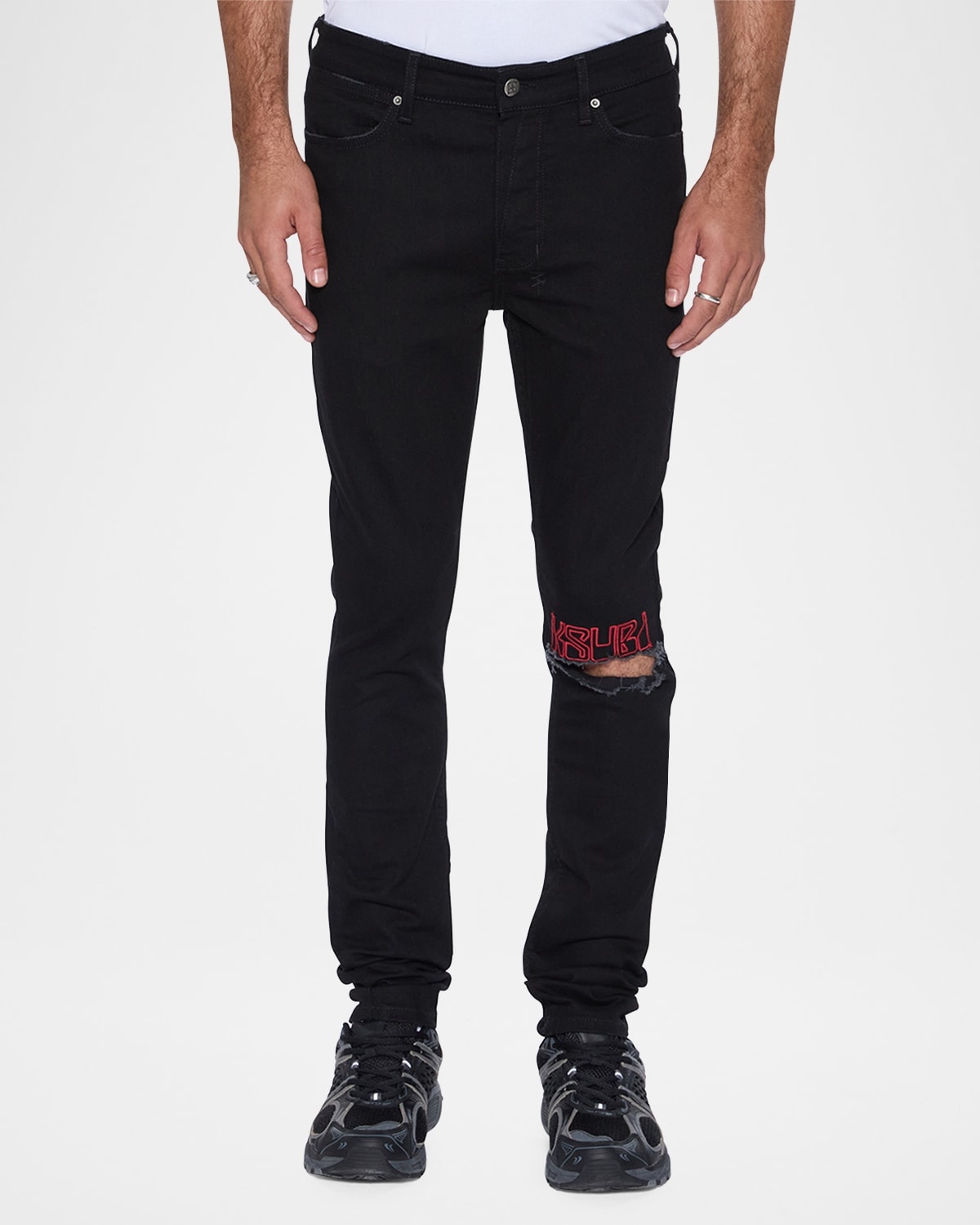 Men's Van Winkle Laid Black Sting Skinny Jeans - 4
