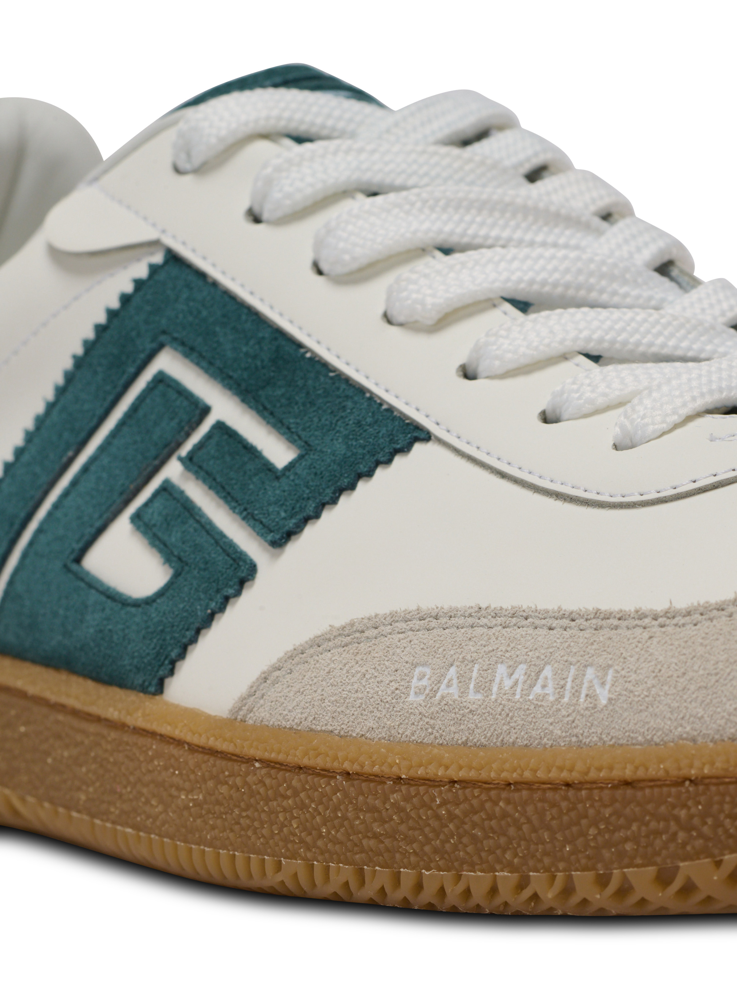 Balmain Swan suede and smooth leather trainers - 7
