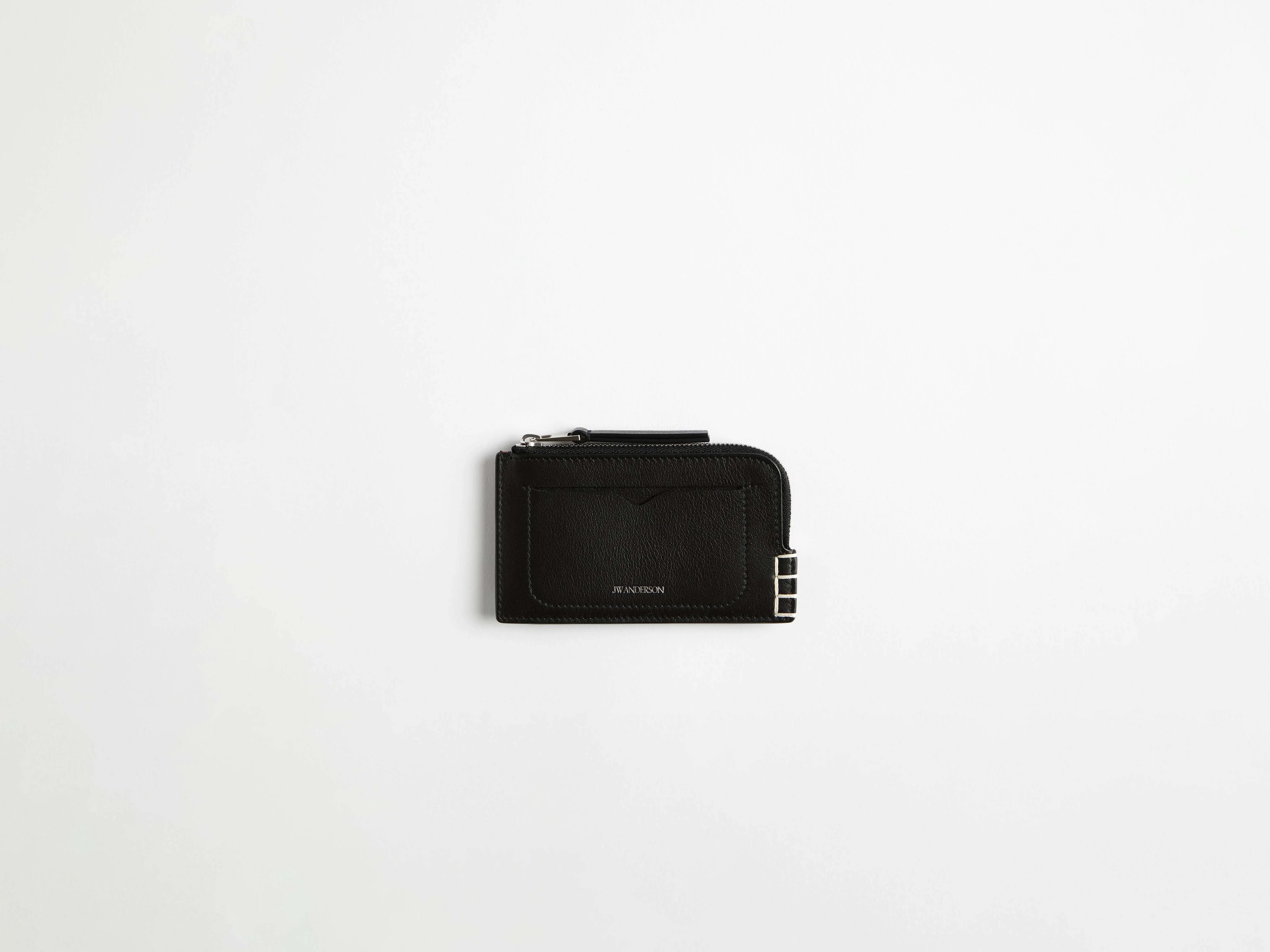 LEATHER LOAFER ZIP WALLET IN BLACK - 1