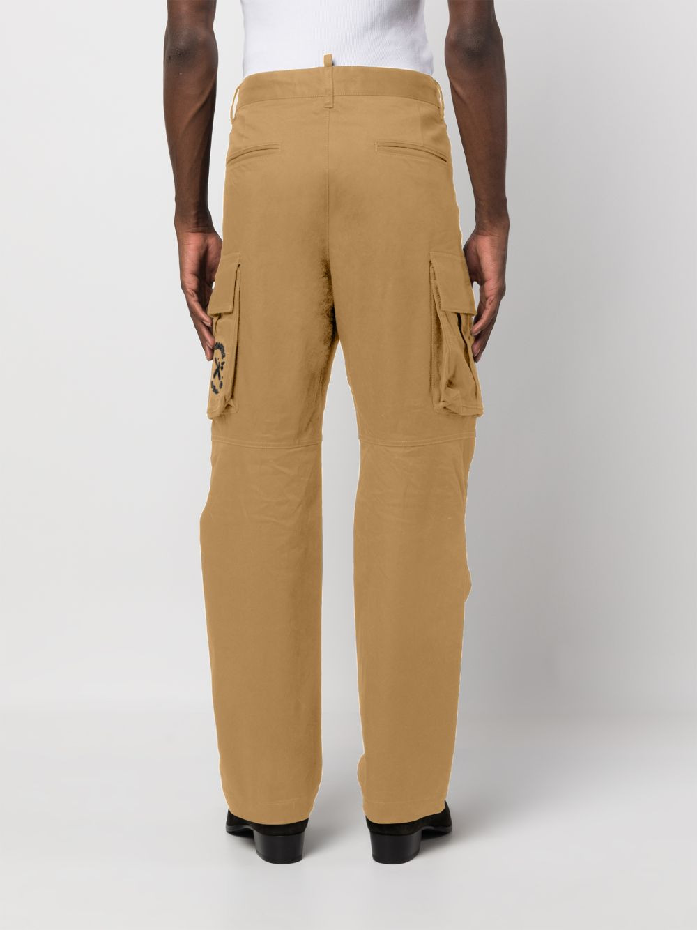 logo patch cargo trousers - 4