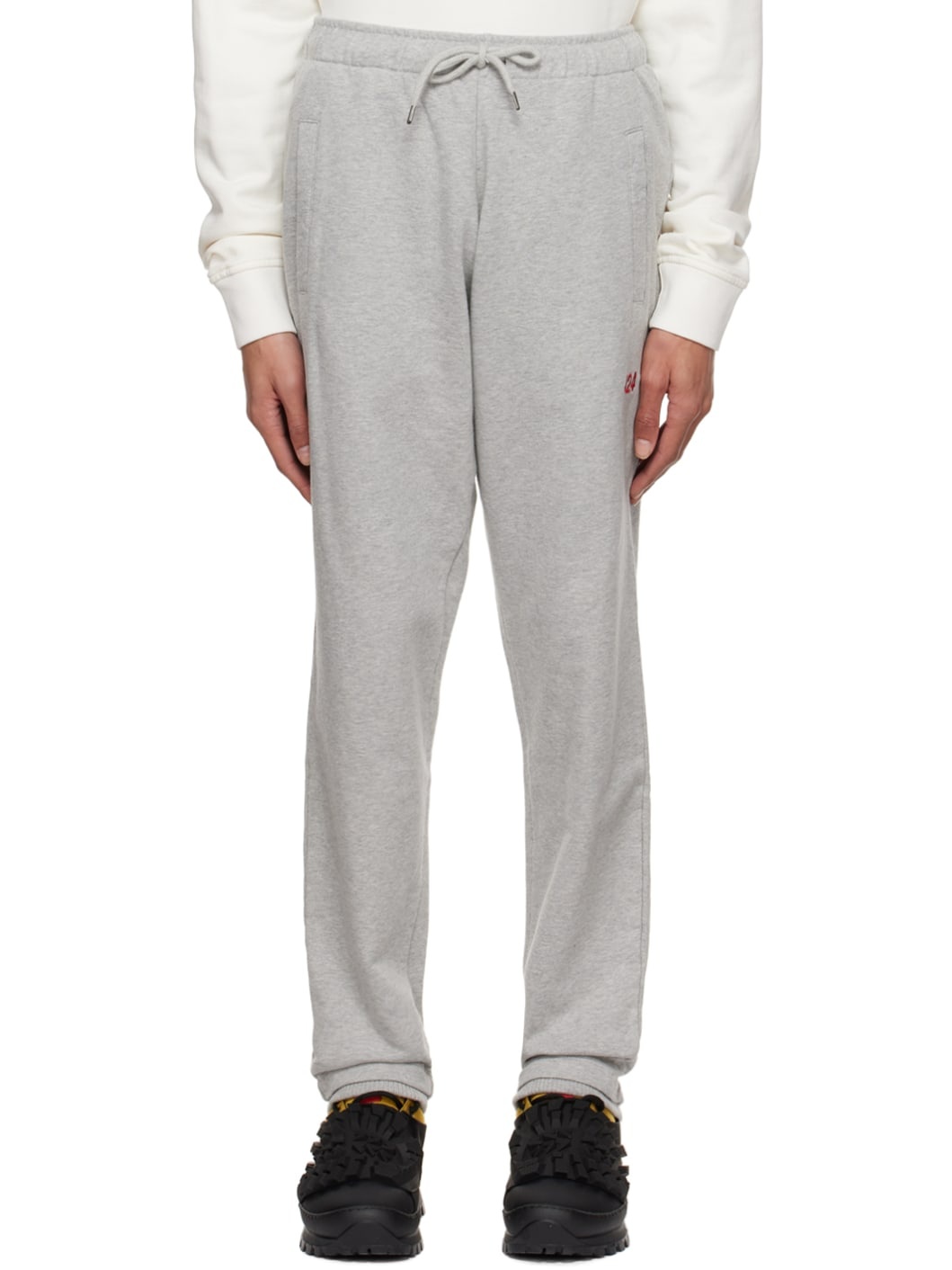Gray Embroidered Lounge Pants - 1