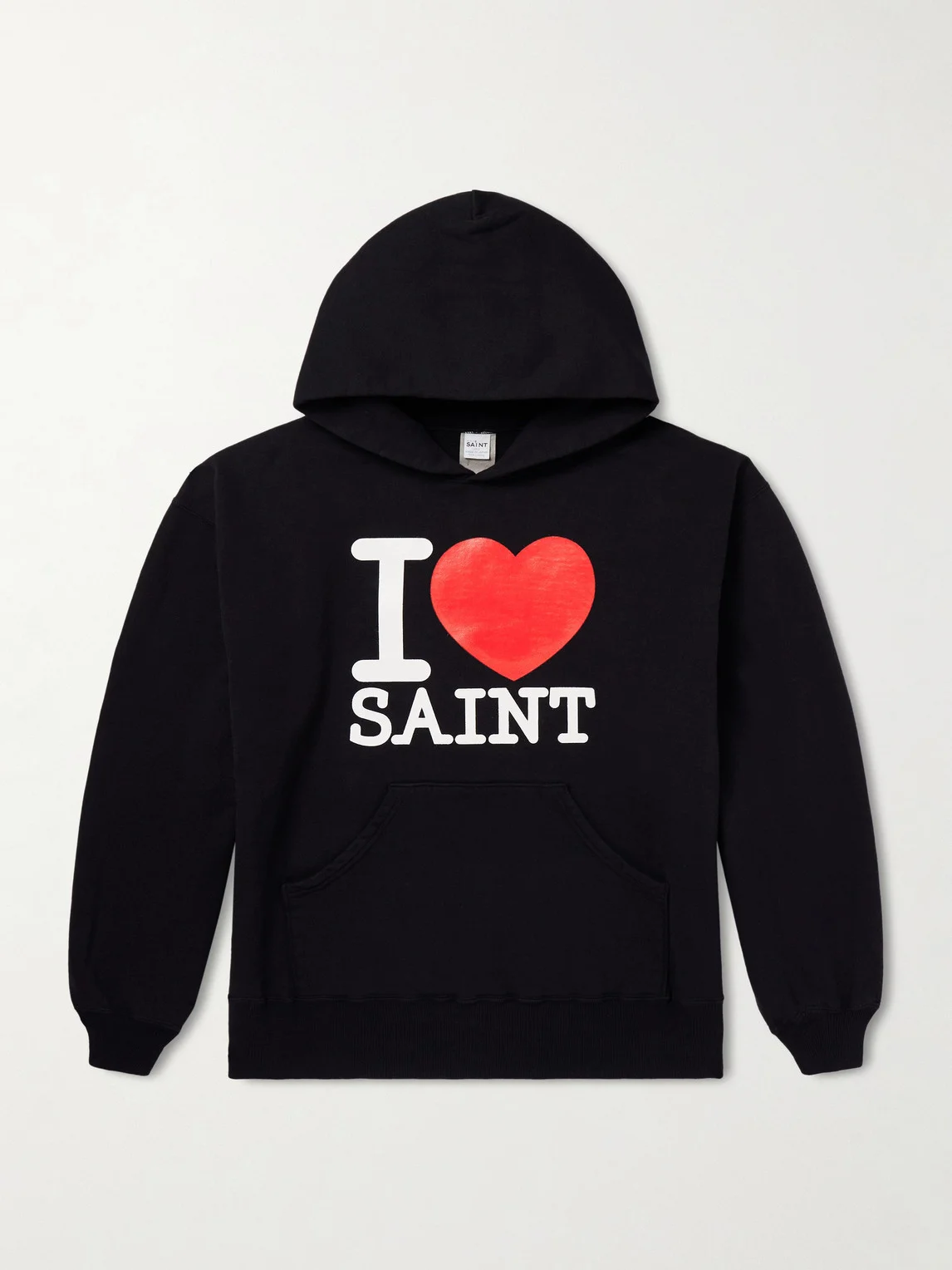 I Love Saint Logo-Print Cotton-Jersey Hoodie - 1