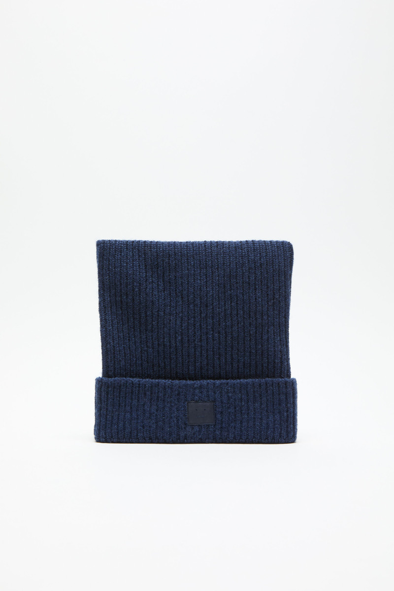 Face logo square beanie - Navy melange 1