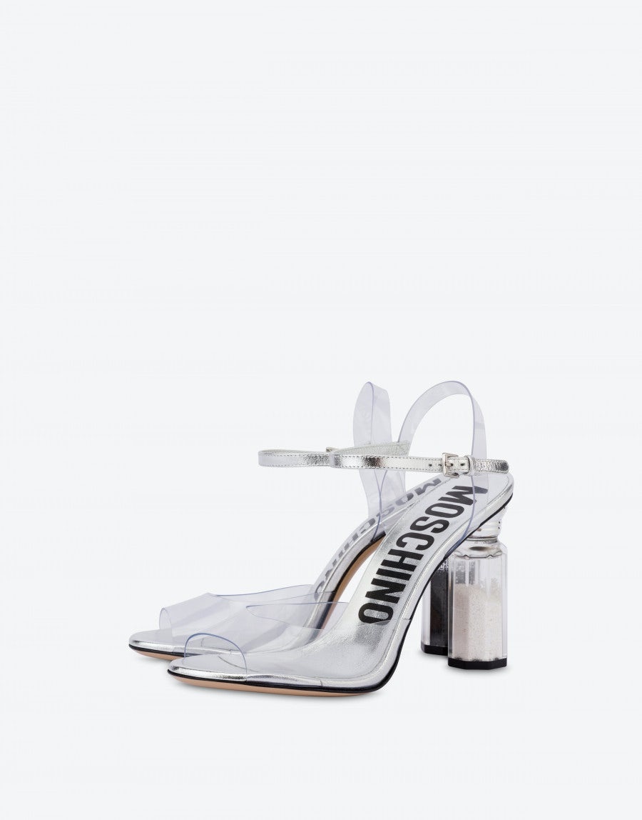 TRANSPARENT PVC SALT AND PEPPER SANDALS - 1