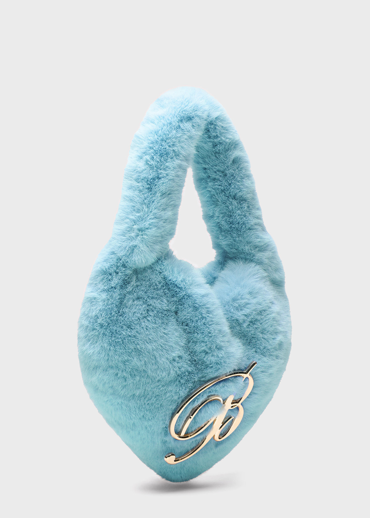 HEART BAG IN FAUX FUR WITH B MONOGRAM PIN - 2