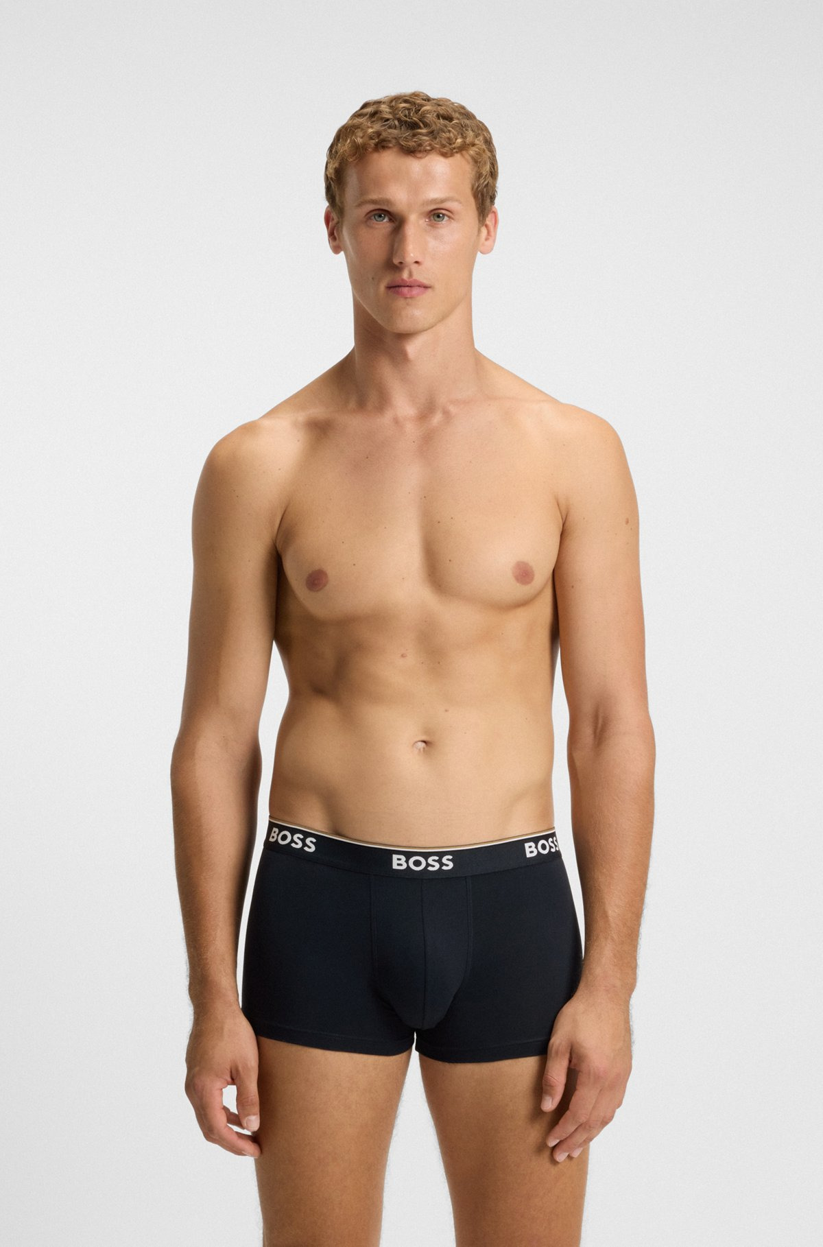 THREE-PACK OF STRETCH-COTTON TRUNKS WITH LOGO WAISTBANDS - 6