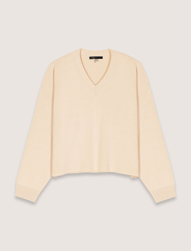 Wool blend V-neck sweater 1