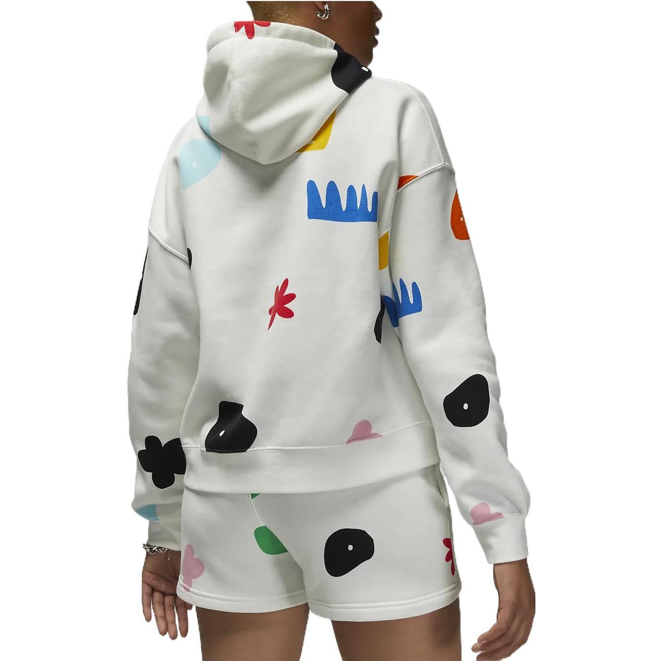 (WMNS) Air Jordan Artist Series by Mia Lee Fleece Hoodie 'White' DQ4606-133 - 4